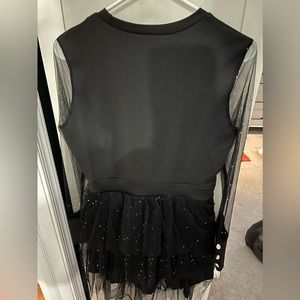 Black sheer long sleeve party dress